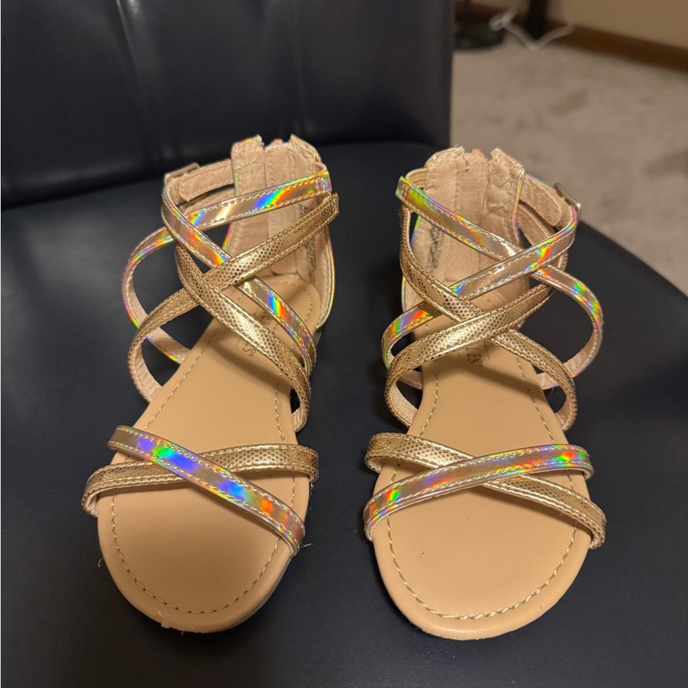 Gold Strappy Sandals for Girls